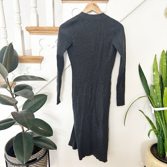 Wilfred Long Button Front Cardigan Black Merino Wool Blend Ribbed Size S Small - Picture 7 of 7